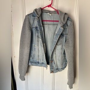 Distressed jean jacket